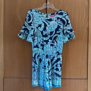 Lilly Pulitzer Lula High Tide Navy Romper Size XS